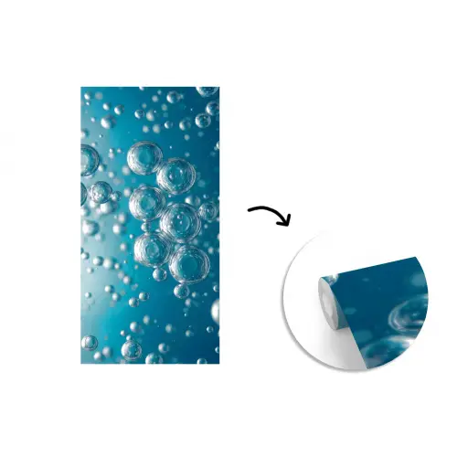 Luchtbellen - Dynamisch - Blauw fotobehang vinyl groot -3d