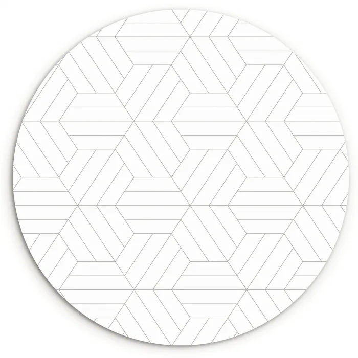 Patroon - Lijn - Design - Zwart - Wit Wandcirkel kunststof plaat 5mm dik klein 188 -3d