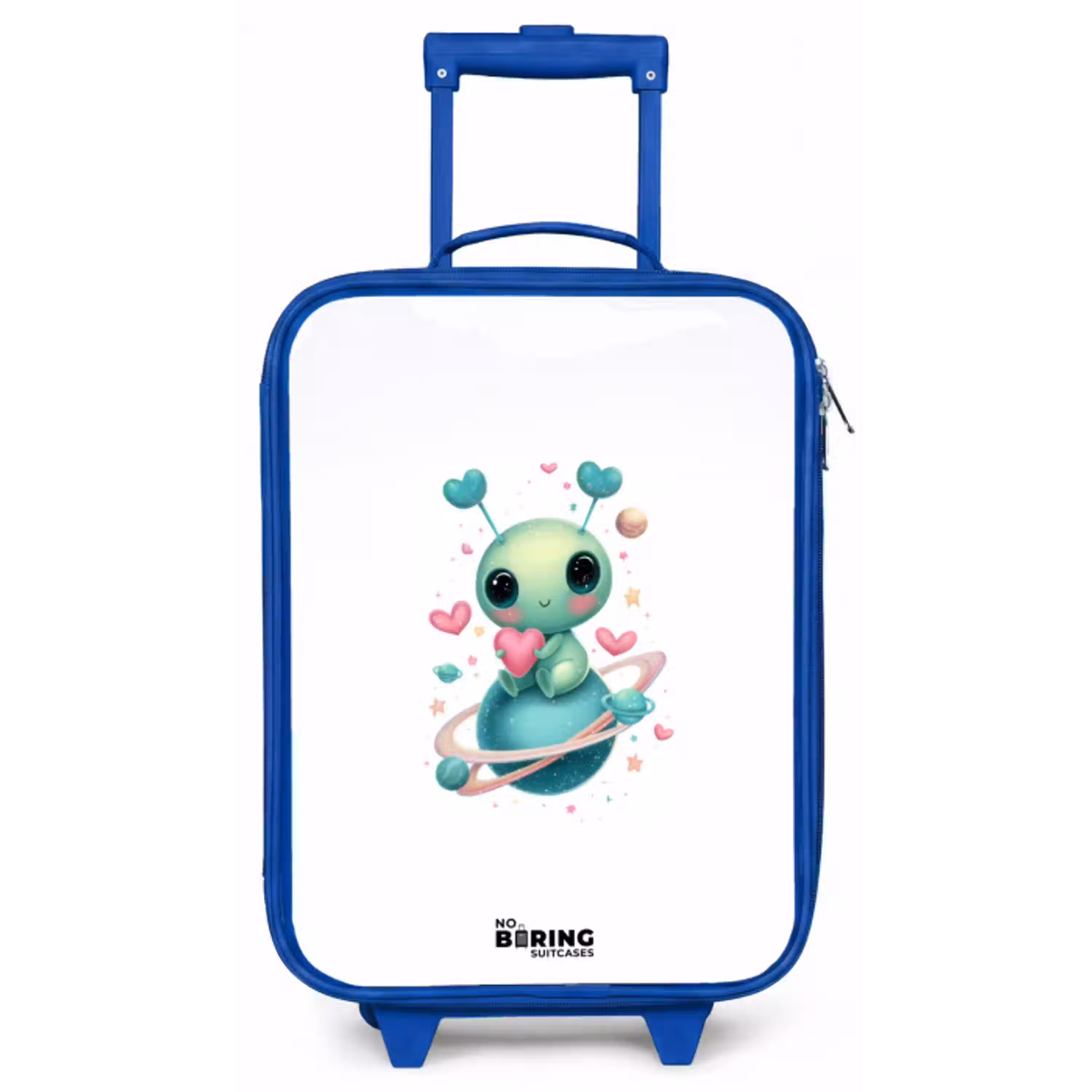 Lief buitenaards wezentje met hartje Kinderkoffer - Blauw klein -zz3dotto