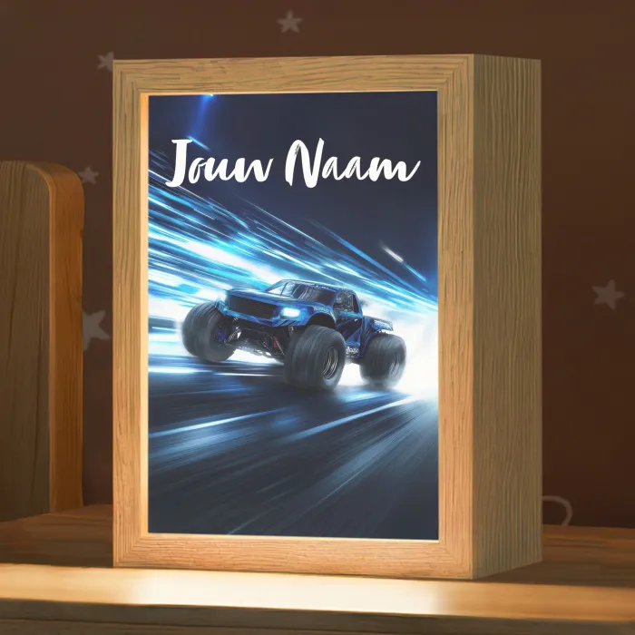 Monstertruck - Blauw - Neon - Lichten Light Box met kabel (Kinderlampje) klein -zzz_3d_website