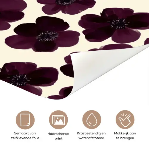 Bloemen - Aquarel - Paars deurposter klein 289 -closeup_NL