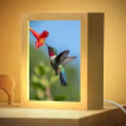 Kolibrie - Bloem - Natuur - Groen Light Box met kabel (Kinderlampje) klein -zzzz_3d_website