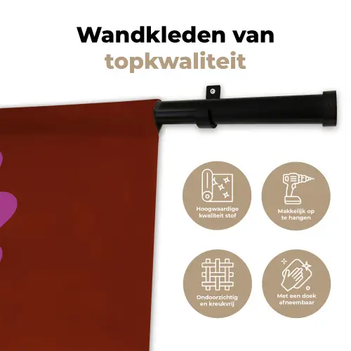 Boom - Paars - Cirkel - Vloeiend Wandkleed katoen klein -sfeer2