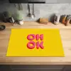 Oh ok - 3D - Geel - Roze Inductie beschermer vinyl 3mm klein -sfeer5