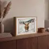 Schotse Hooglander - Winterlandschap - Landelijk - Bergen - Doorkijk Light Box met batterij (Wandlamp) middel -sfeer2