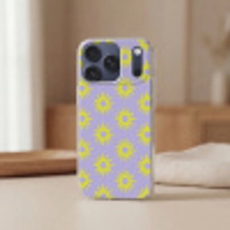 Zonnen patroon - Geel - Paars - Zomer Telefoonhoesje iPhone 17 Pro klein -sfeer2