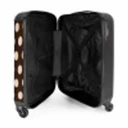 Stippen patroon in verschillende tinten bruin NBS - Handbagage koffer - Unisex middel -binnenkant