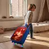 Rood gloeiende voetballer in actie Kinderkoffer - Blauw klein -sfeer1