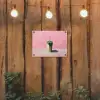 Beker - Rietje - Minimalistisch - Groen tuinposter los doek klein -sfeer1