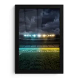 Voetbal - Stadion - Nacht - Modern fotolijst zwart zonder passe partout klein -3d