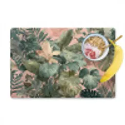 Compositie van bladeren - Groen - Roze Placemat vinyl groot -zzzproduct_Kitchenyeah-website