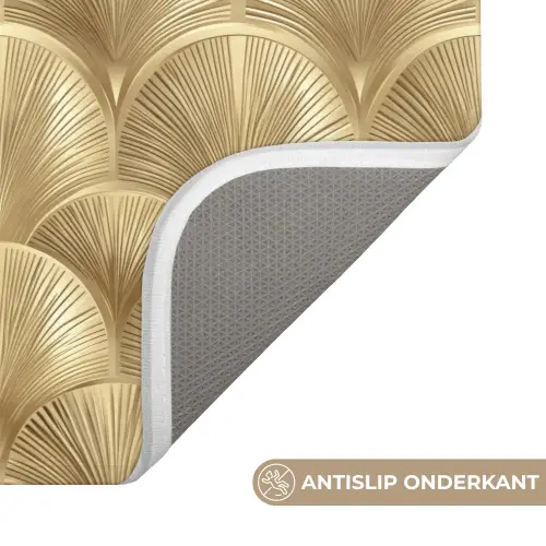 Patroon - Waaier -  Goud WCmat klein 1009 -USP_AntislipNL