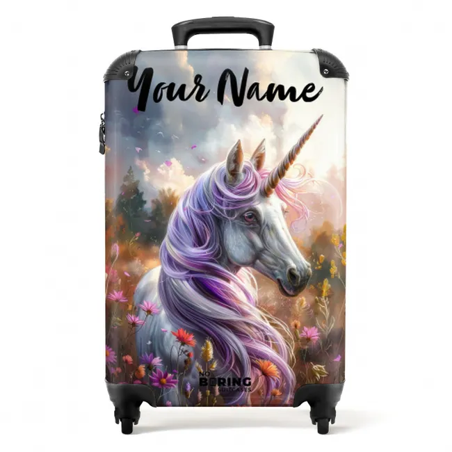 Suitcase with name - Lavender spring horn