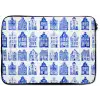 Patroon - Huizen - Blauw laptophoes neopreen klein 279 -zkaufland3dotto