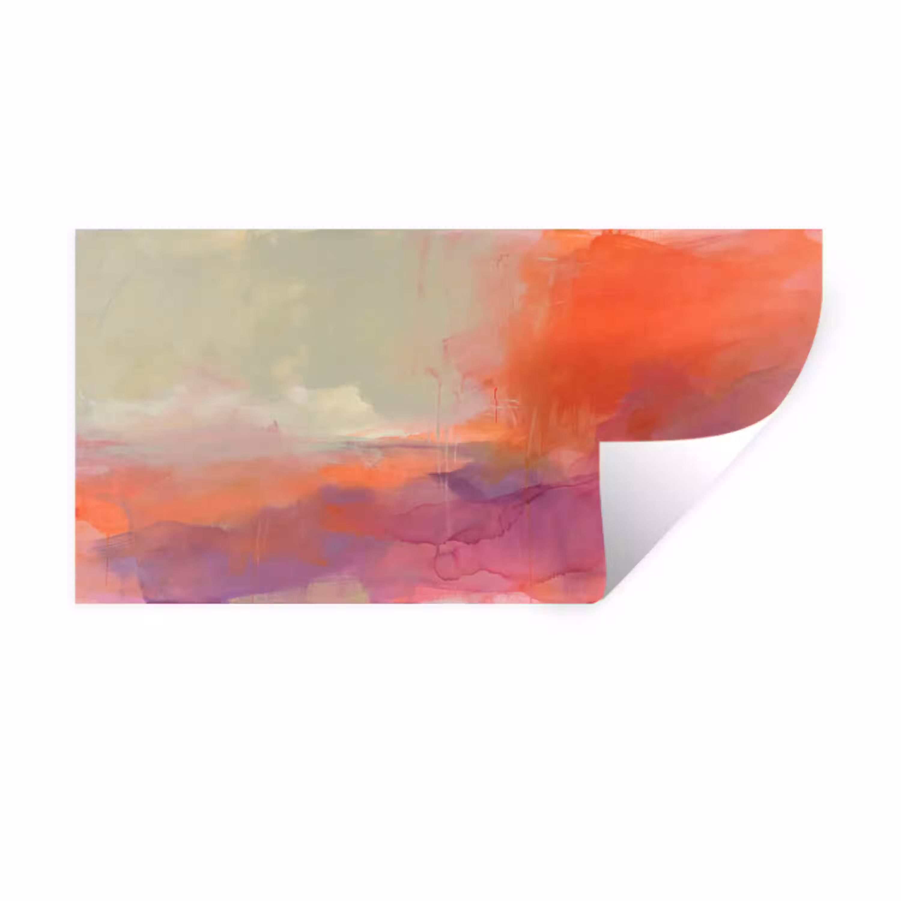 Kunst - Vloeiend - Overgangen - Oranje Muursticker klein -3d