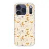 Boho - Print - Ogen - Maan - Veren - Beige Telefoonhoesje iPhone 17 Pro klein -3d