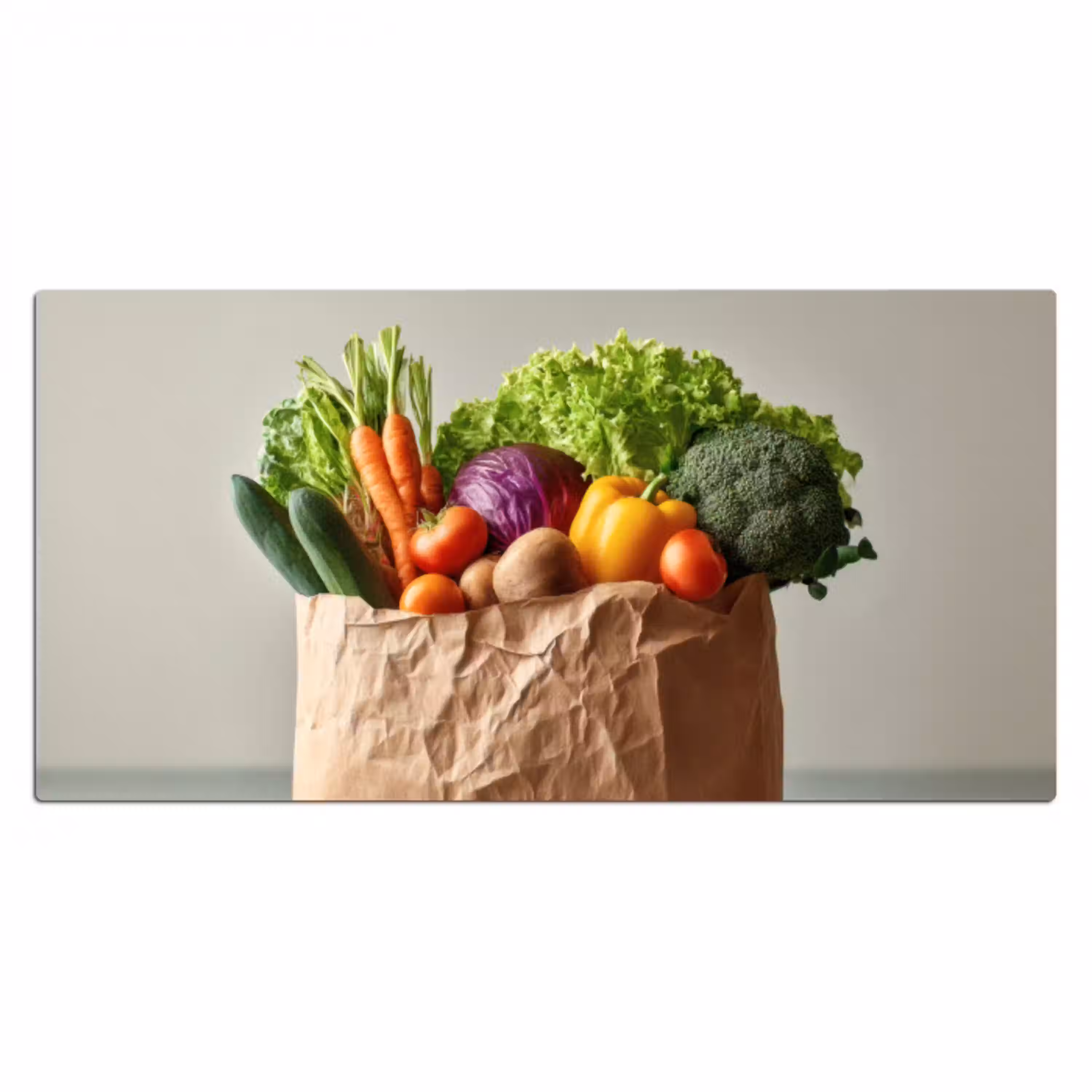 Papieren - Boodschappen - Groente - Kleurrijk Muismat XXL klein -3d_leeg