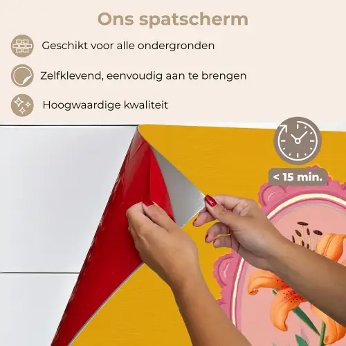 Lelie - Oranje - Lijst - Ovaal keuken achterwand spatscherm klein -spatscherm_NL