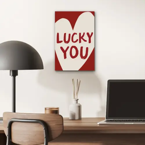 Lucky - Hart - Rood aluminium wit klein -sfeer5