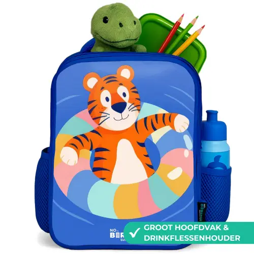 Tijger - Zwemband - Water Kinderrugzak - Blauw middel -inhoud_NL