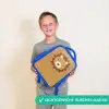Dierenportret - Leeuw - Bruin Kinderrugzak - Blauw middel -sfeer1_NL