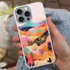 Golvende heuvels - Abstracte planten - Dromerig Hoesje iPhone 16 Pro Max met koord klein -sfeer3