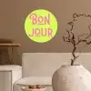Groen - Roze bonjour - art-deco Wandcirkel behangsticker klein -sfeer1