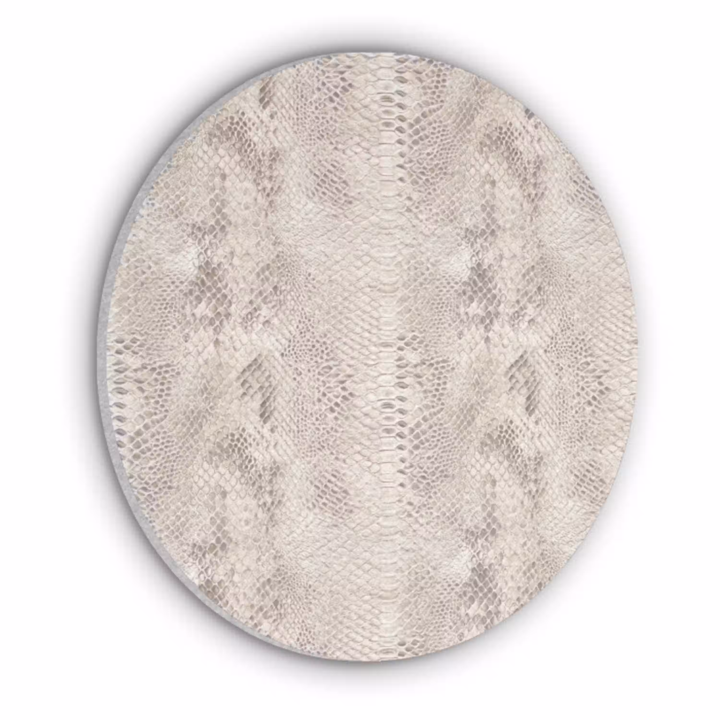 Slang - Patroon - Beige Akoestische PET Vilt - Rond klein 838 -3d