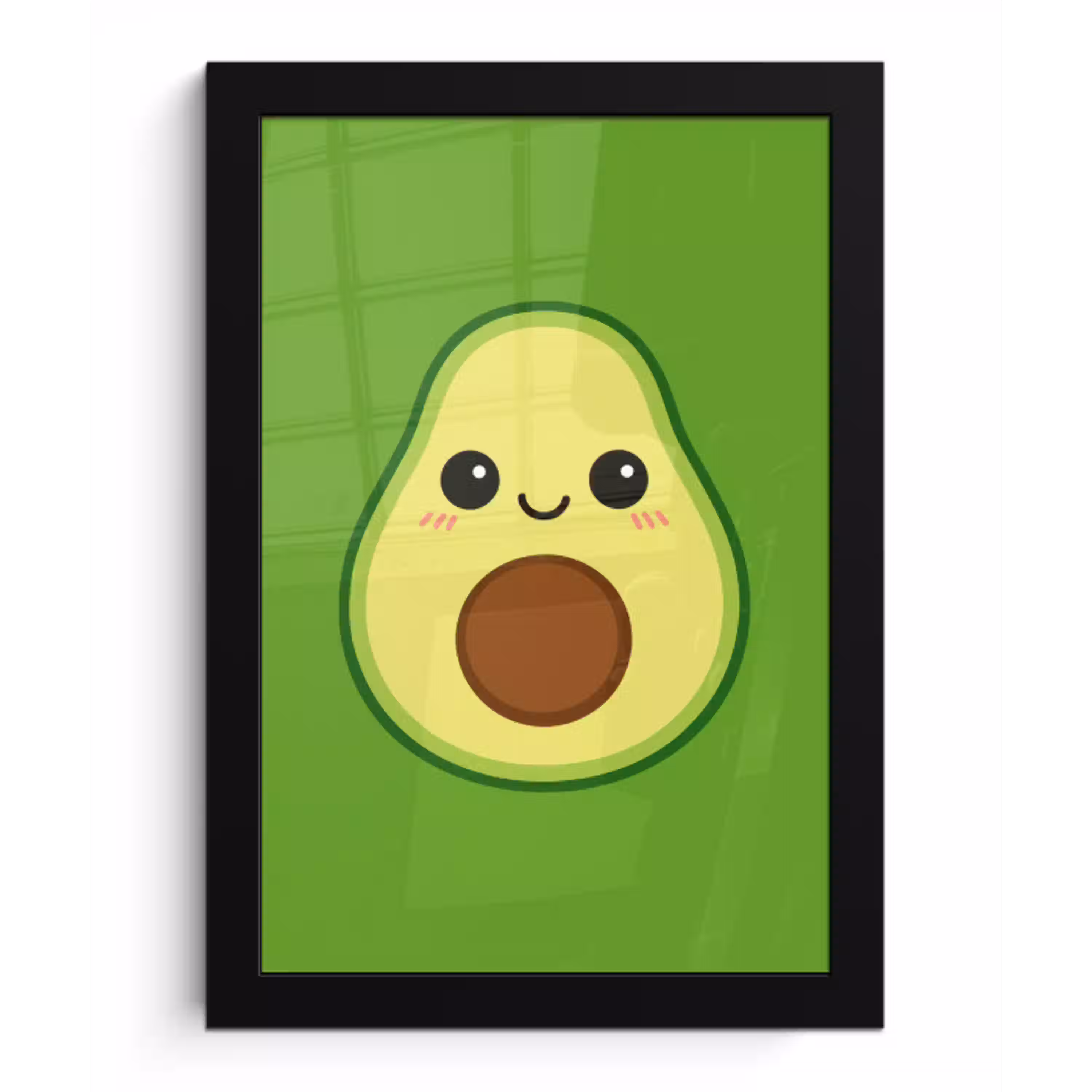 Avocado - Groen - Speels fotolijst zwart zonder passe partout klein -3d