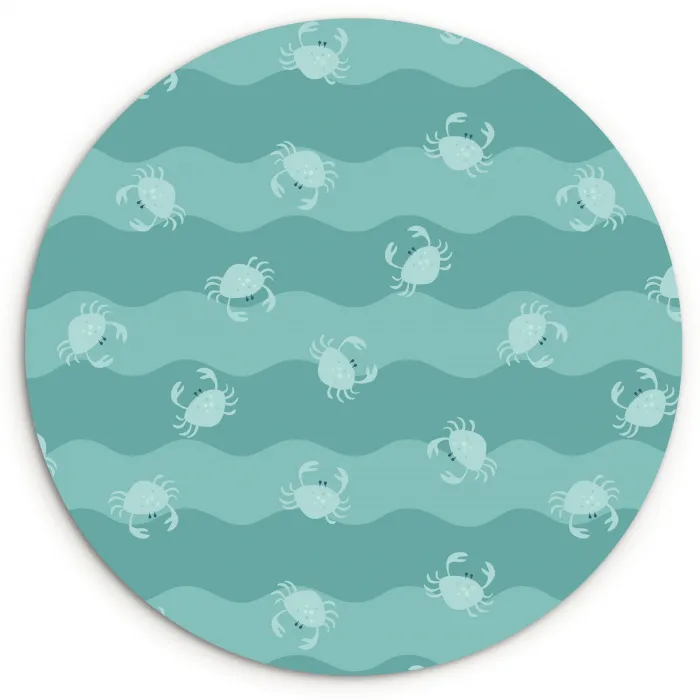 Zee - Dieren - Blauwe krab - Blauw Wandcirkel kunststof plaat 5mm dik klein 188 -3d
