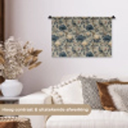 Pauw - Bloemen - Blauw Wandkleed katoen klein 269 -sfeer1