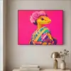 Hagedis - Bloemen - Roze - Kimono Textielframe zwart klein -sfeer2