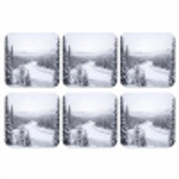 Rivier - Bevroren - Landschap - Winter onderzetter kurk middel -3d