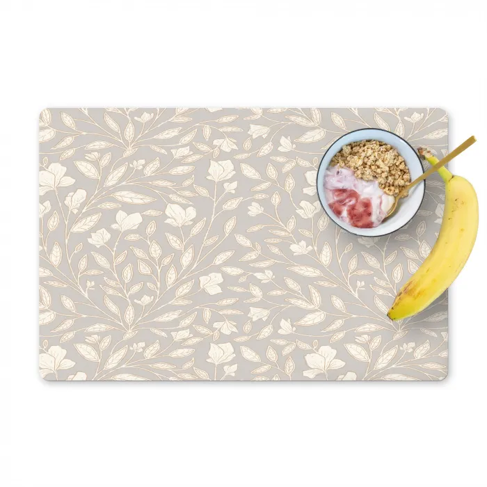 Bloemen - Steel - Blaadjes Placemat vinyl groot 368 -zzzproduct_Kitchenyeah-website