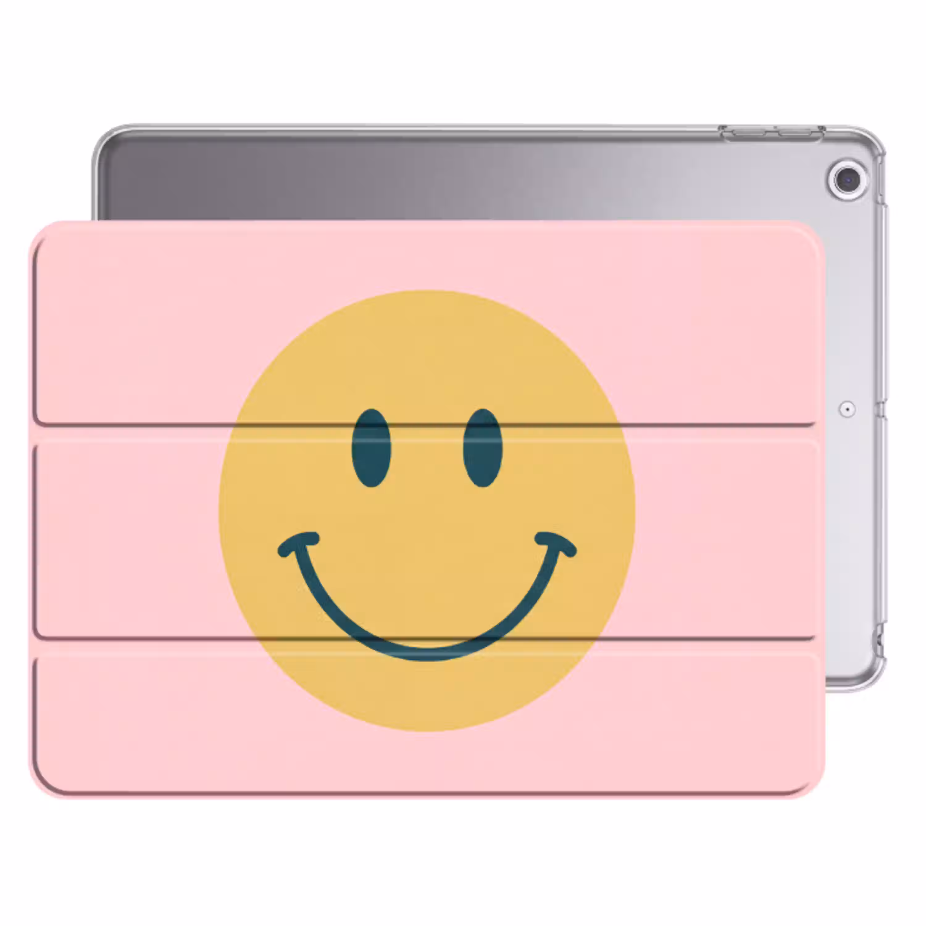 Smiley - Geel - Roze - Symbool - Minimalistisch Apple iPad 2017 middel -threedimensional_3d_global