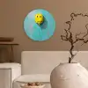 Ballon - Geel - Smiley Wandcirkel kunststof plaat 5mm dik klein -sfeer1