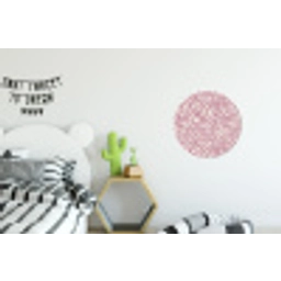 Kronkelende lijn - Magenta - Crème Wandcirkel aluminium klein 190 -kinderkamer