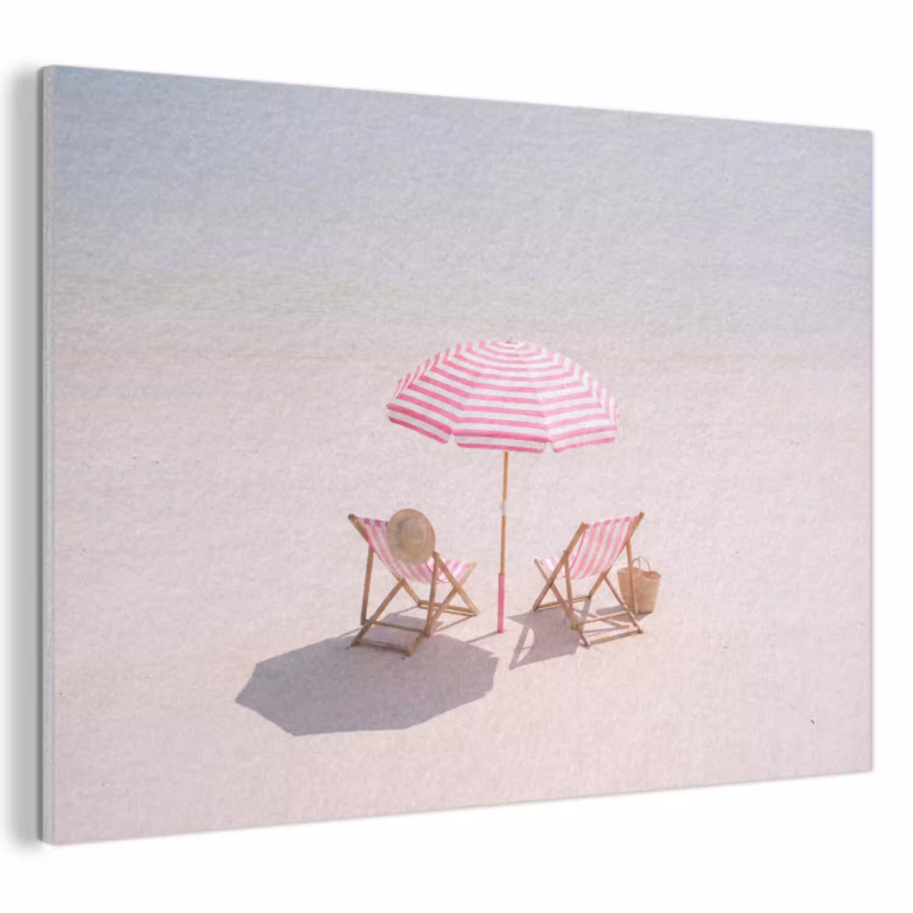 Strand - Parasol - Ligstoel - Zomer - Roze PET vilt klein -3d