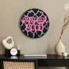 Panterprint - Zwart - Neonletters - Roze Fotolijst rond zonder passe partout klein -sfeer1