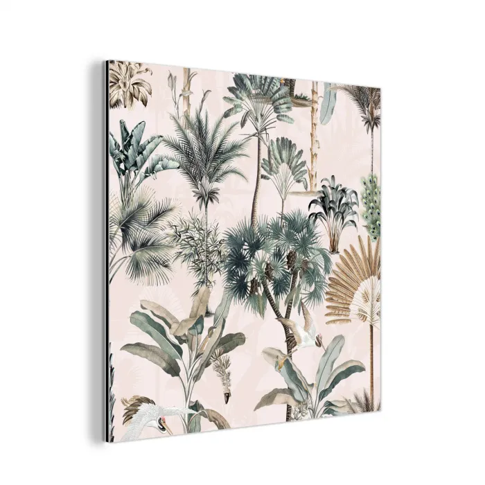 Bladeren - Monstera - Jungle - Tropical aluminium wit klein -3d