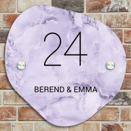 Paars marmer - Klassiek Naambord Organisch middel -sfeer10