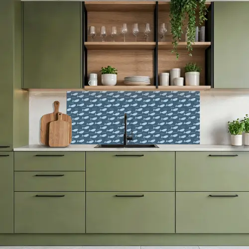 Klein - Oceaan - Golven - Blauw keuken achterwand 2 middel 871 -sfeer3