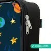 Patroon van raketten en planeten Kinderkoffer - Zwart klein -rits_NL