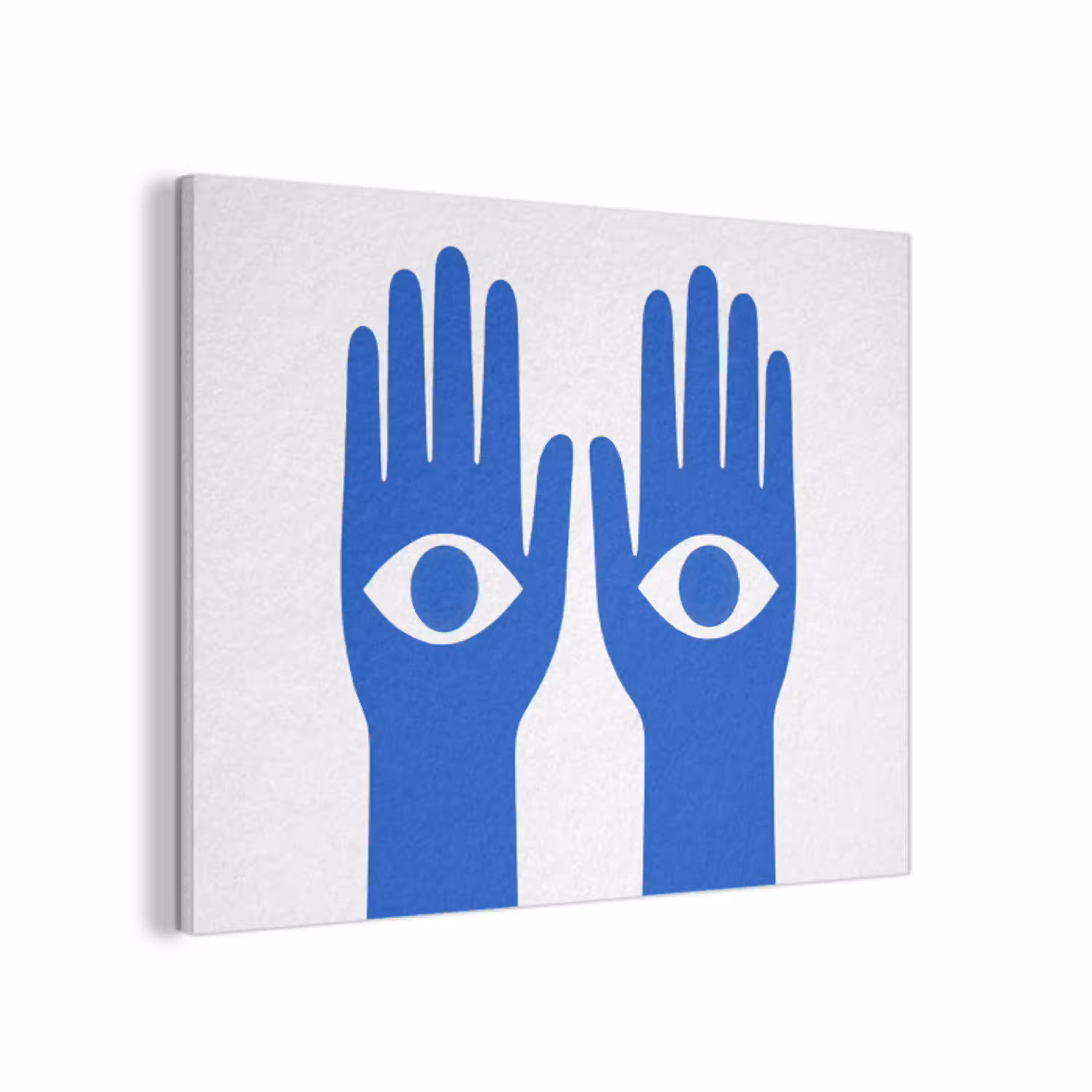 Handen - Twee - Ogen - Blauw PET vilt klein -3d