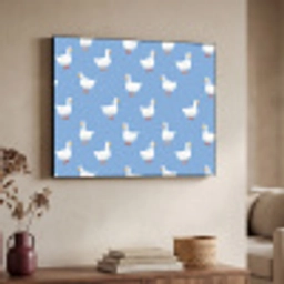 Ganzen - Elegant - Blauw Textielframe zwart klein 947 -sfeer3