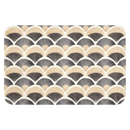 Waaier - Patroon - Zwart - Beige WCmat klein 1009 -3d