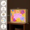 Tas - Roze - Bloemen Light Box met batterij (Wandlamp) middel -USP_websiteoverzichtNL