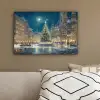 Kerstnacht - Stadsplein - Meerkleurig canvas 2cm klein -sfeer3