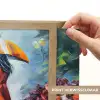 Olieverf - Paraplu - Vrouw - Straat - Kunst Light Box met batterij (Wandlamp) middel -USP_websiteprintNL