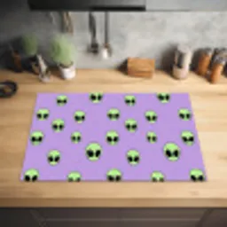 Alien - Retro - Lila Inductie beschermer vinyl 3mm klein 276 -sfeer5